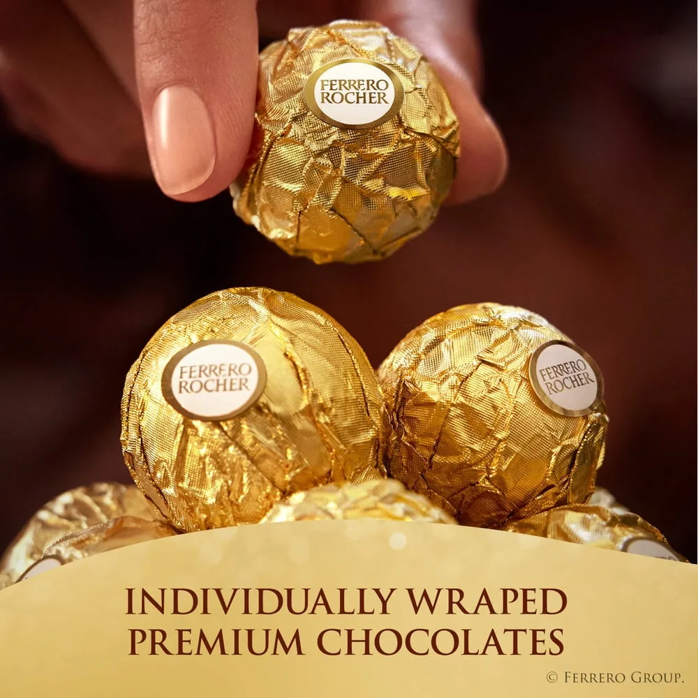 Ferrero Rocher Hazelnut Milk Chocolates, 12 Count — editorial view