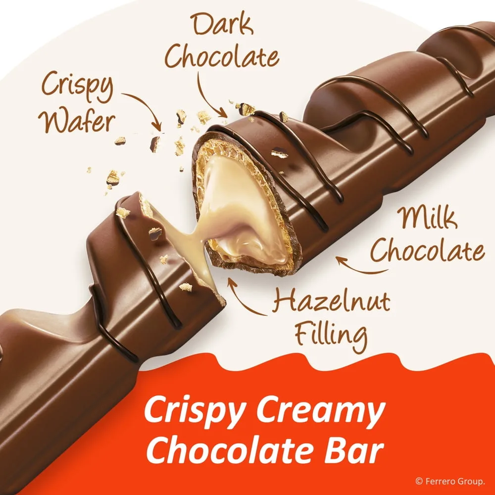 Bueno Milk Chocolate & Hazelnut Wafer Bar — editorial view
