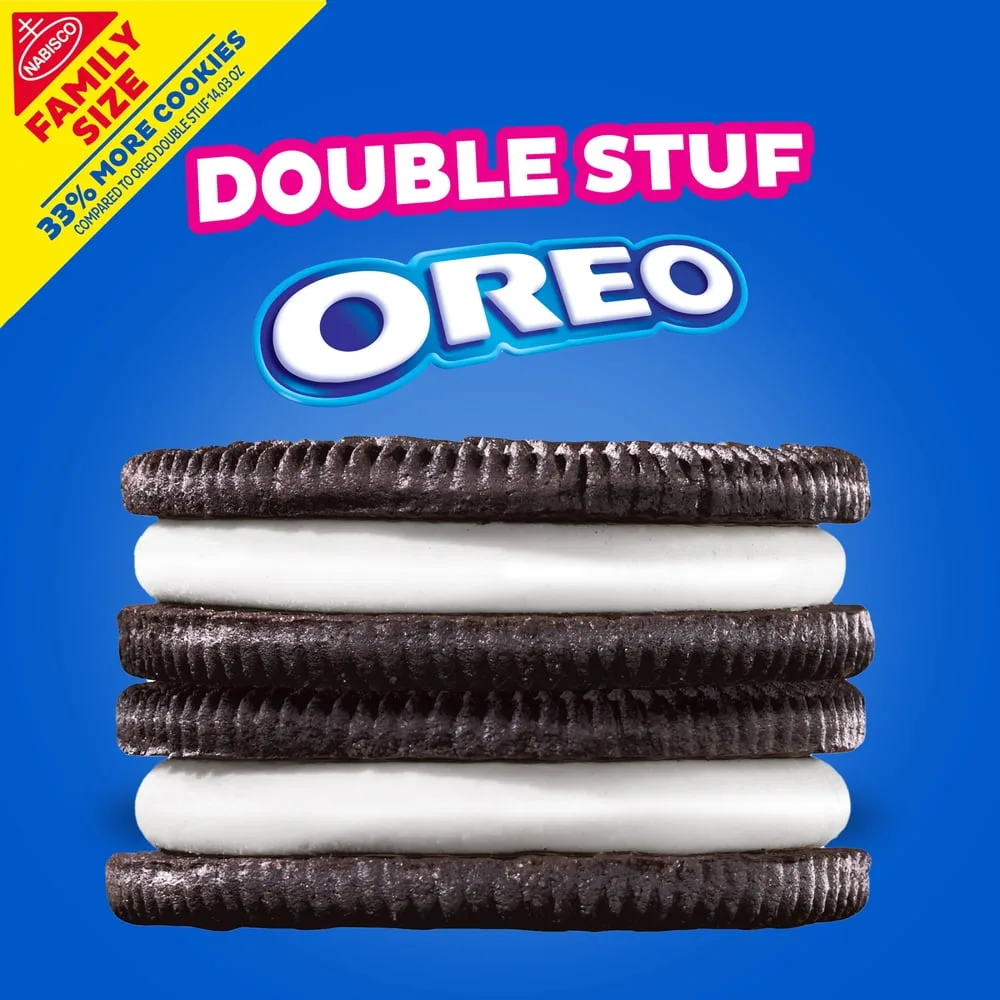 Double Stuf Chocolate Sandwich Cookies, Family Size — editorial view
