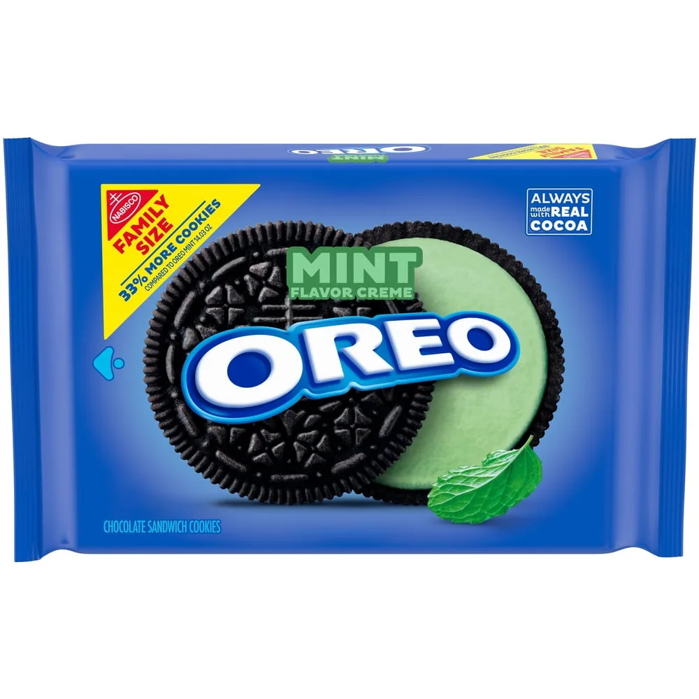 Mint Creme Chocolate Sandwich Cookies, Family Size